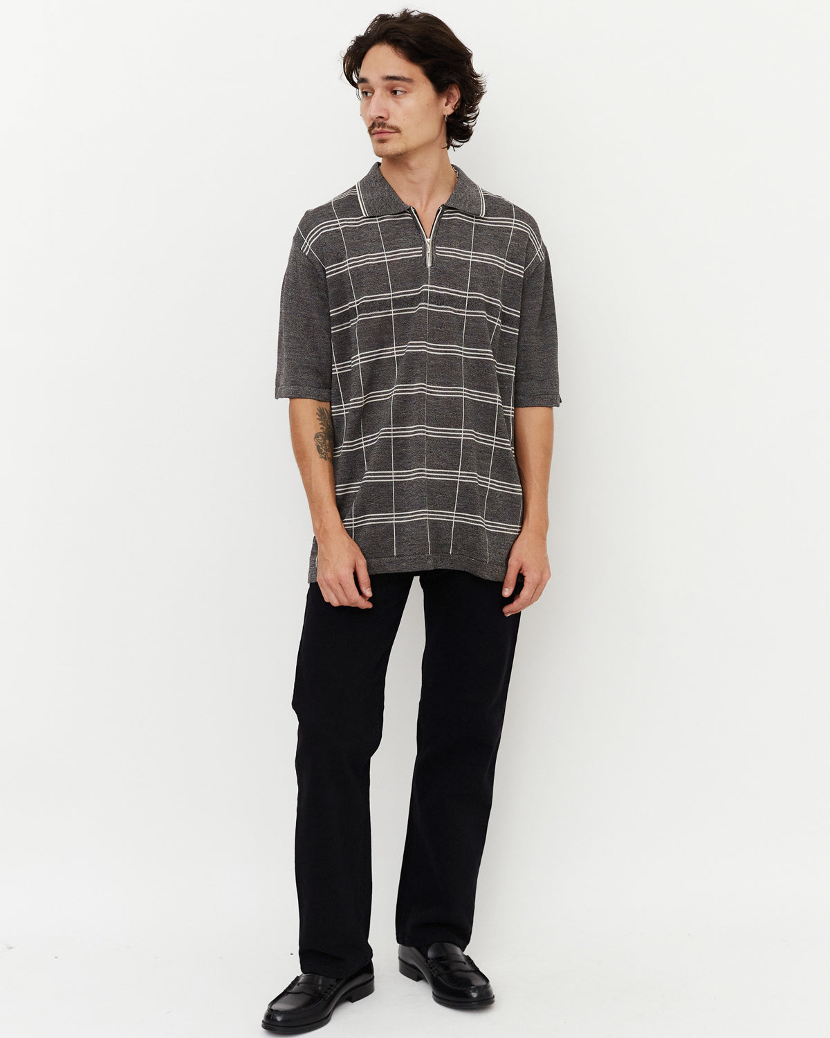 Pullover Zip Polo / Gray