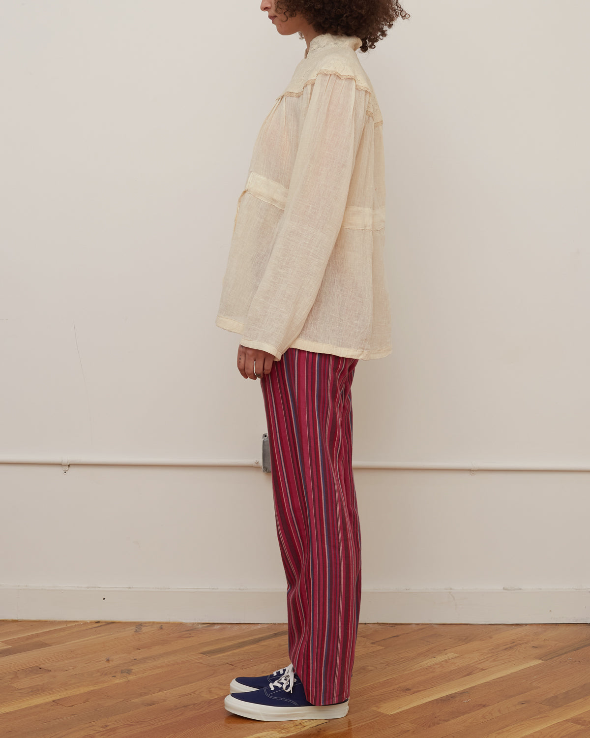 Fete Wool Pink Striped Pants