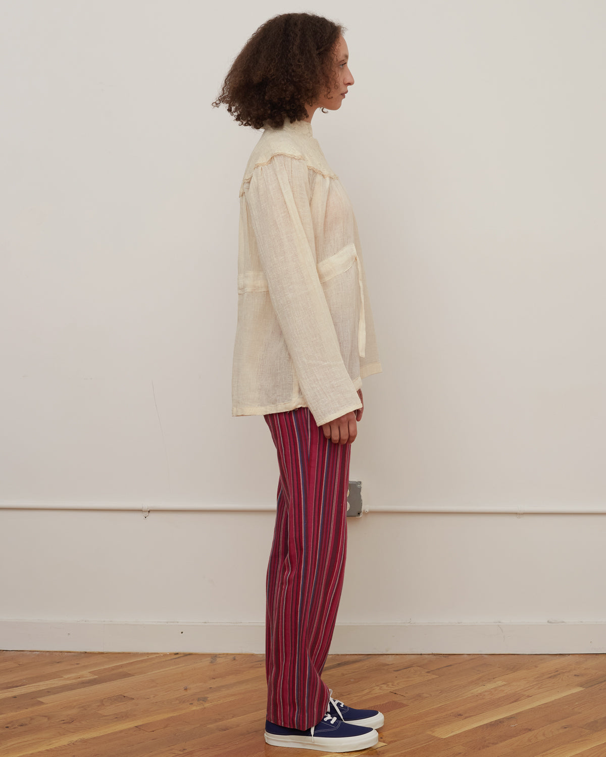 Fete Wool Pink Striped Pants