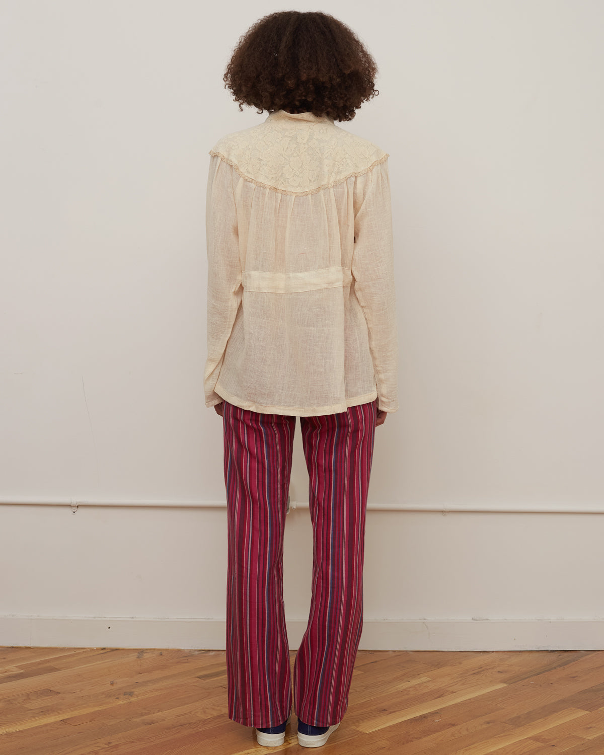 Fete Wool Pink Striped Pants