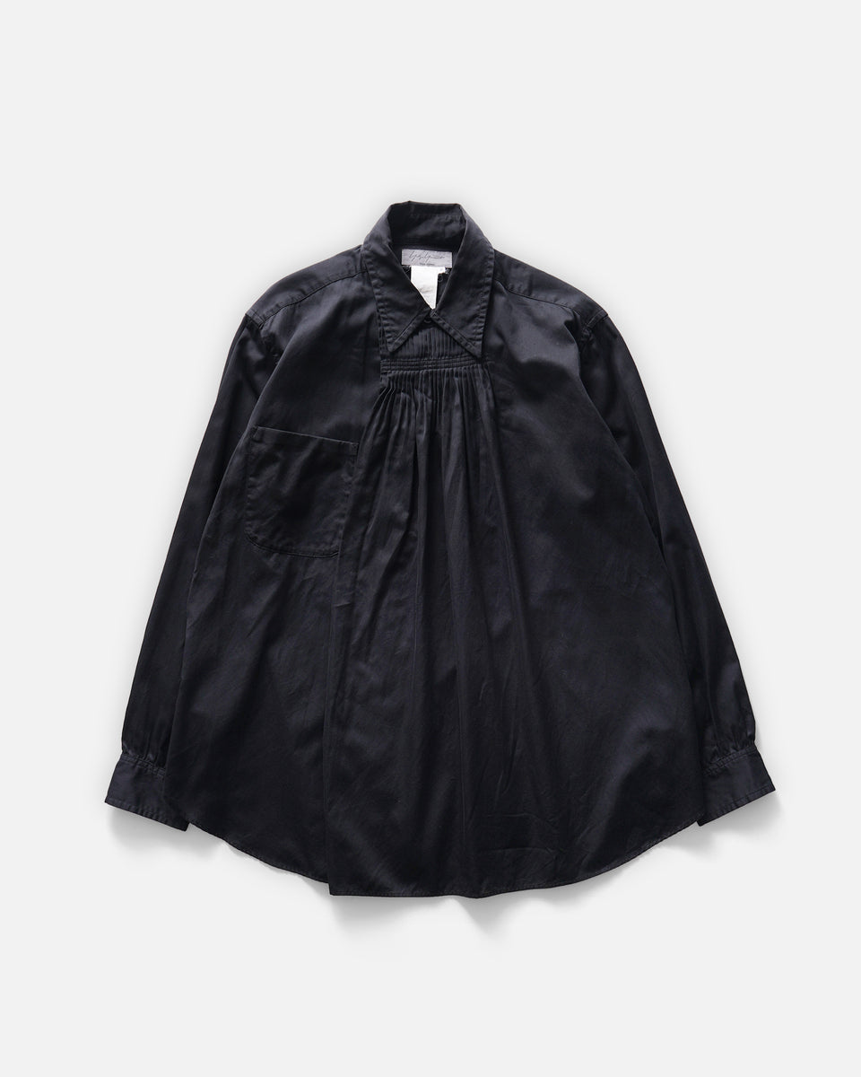 YOHJI YAMAMOTO POUR HOMME Bib-Front One Button Shirt – Front