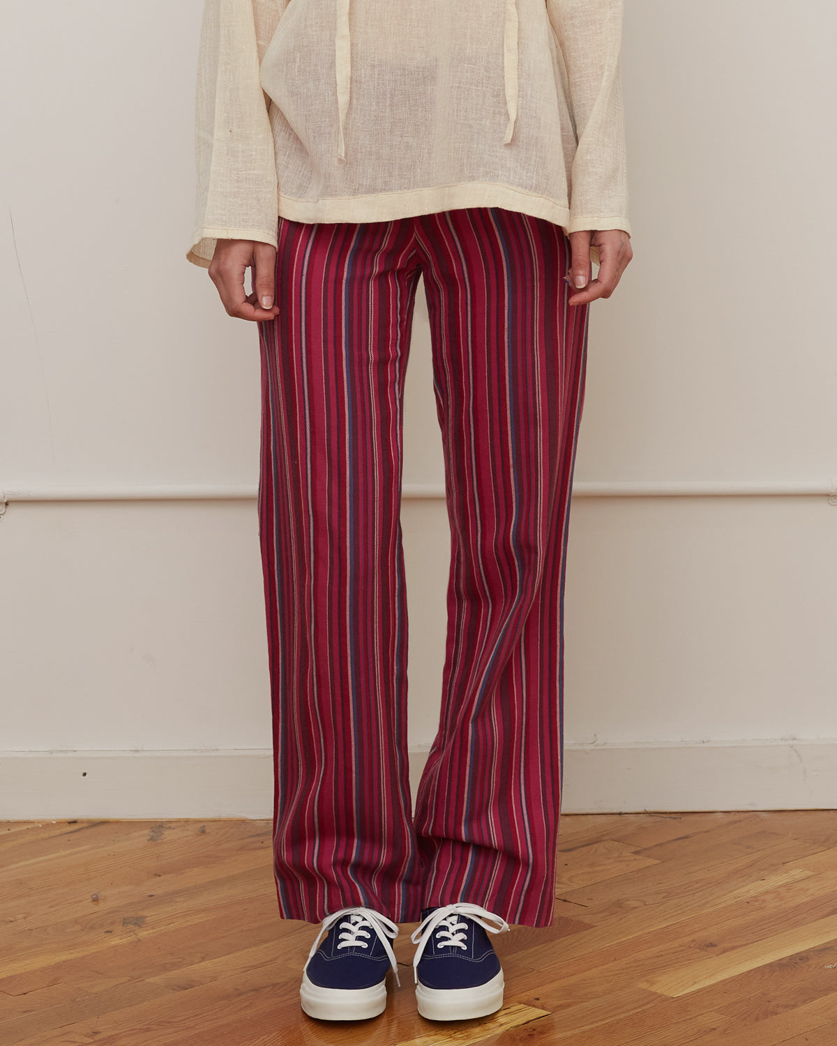 Fete Wool Pink Striped Pants