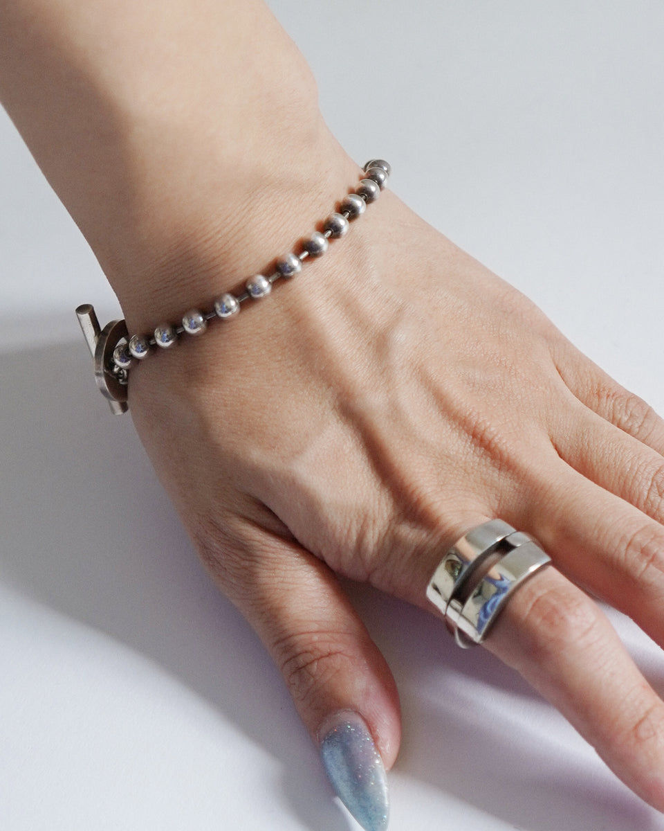 アクセサリー OldGUCCIFlatBallChainCombinationBracelet Silver Ball Chain Bracelet – Front General Store
