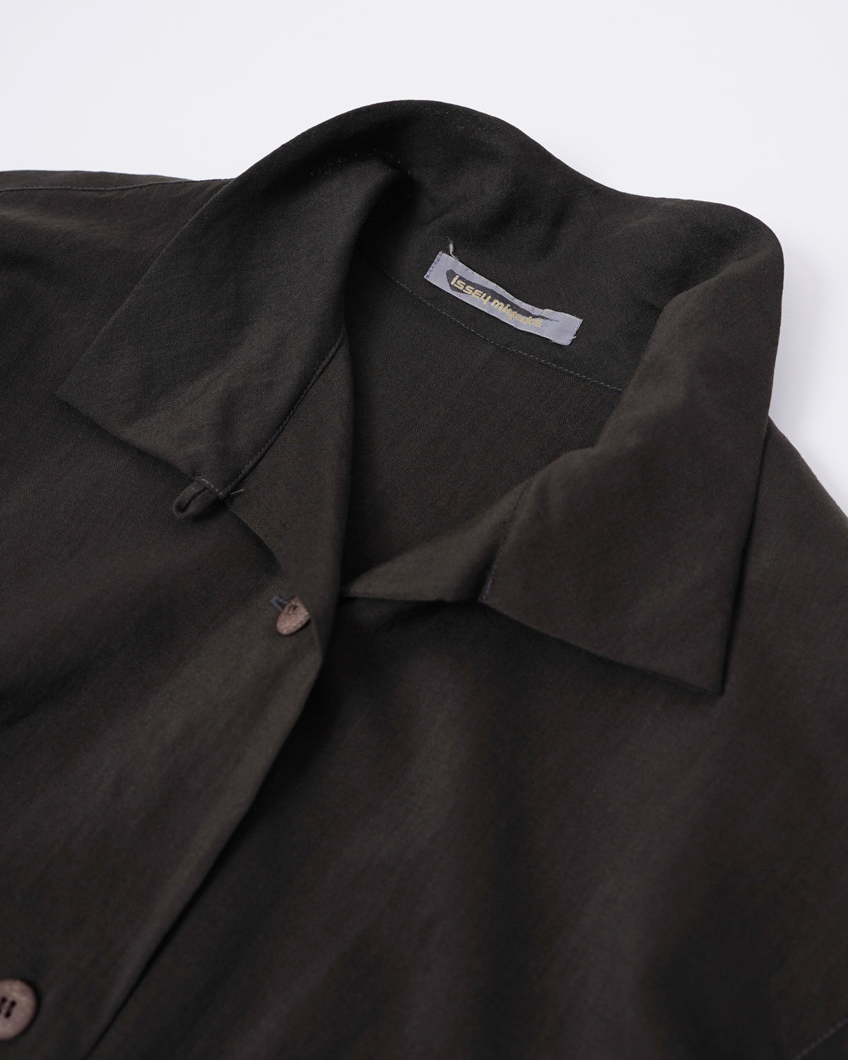 Stand Collar Wool Shirt Black