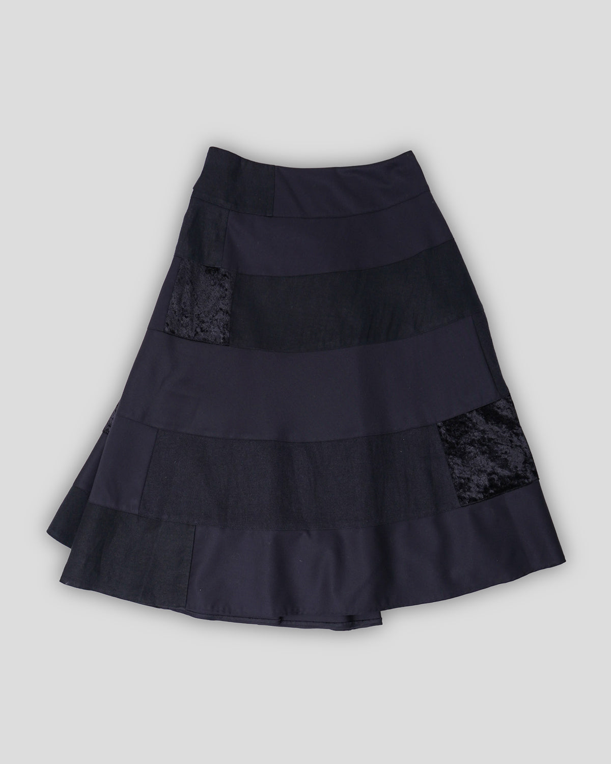 Side Belted Patched Skirt