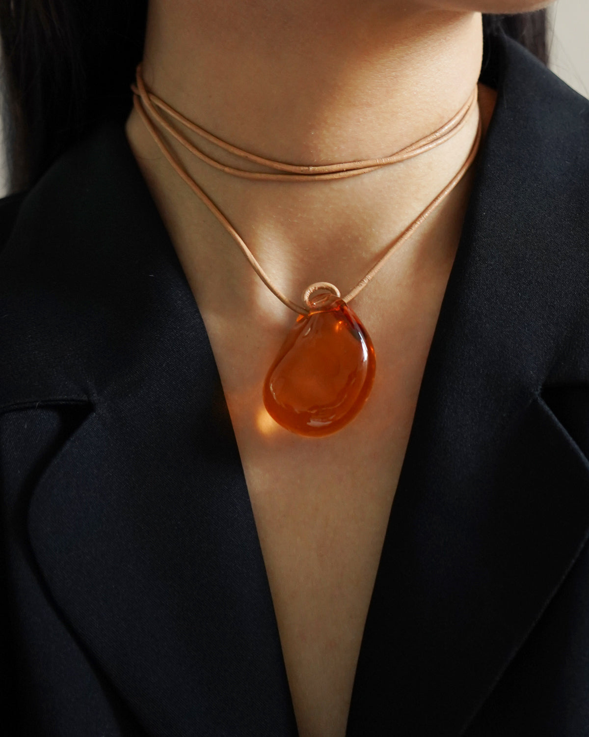 Chrystal Glass Teardrop Necklace