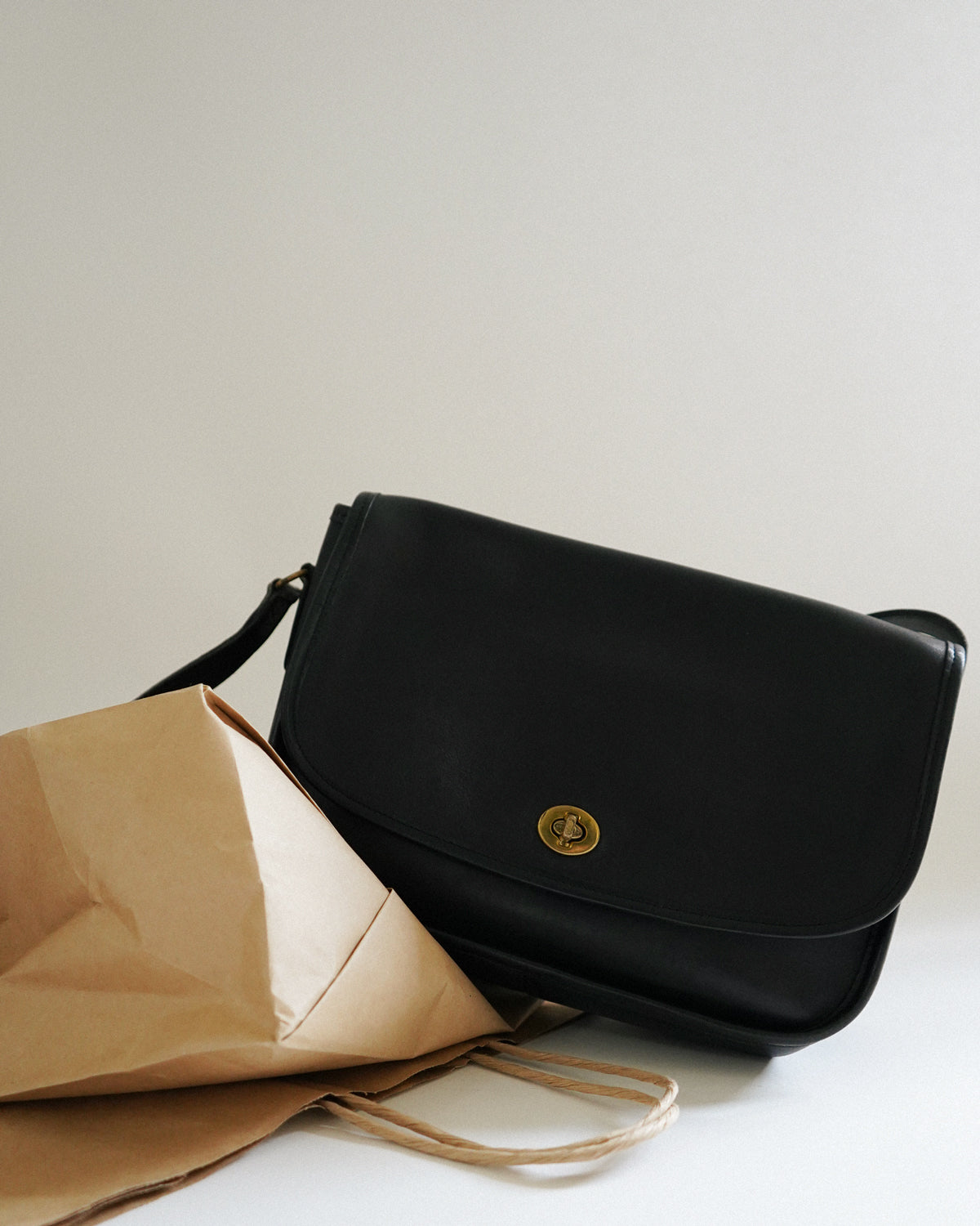 Black Leather Shoulder Bag