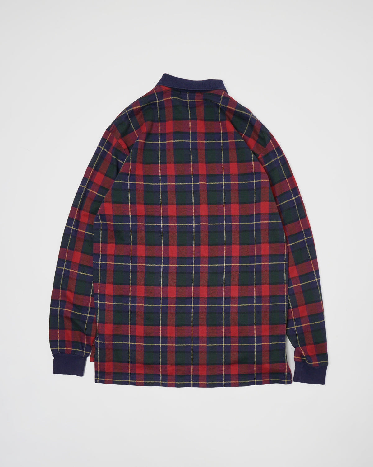 Knit Polo L/S / Navy Tartan