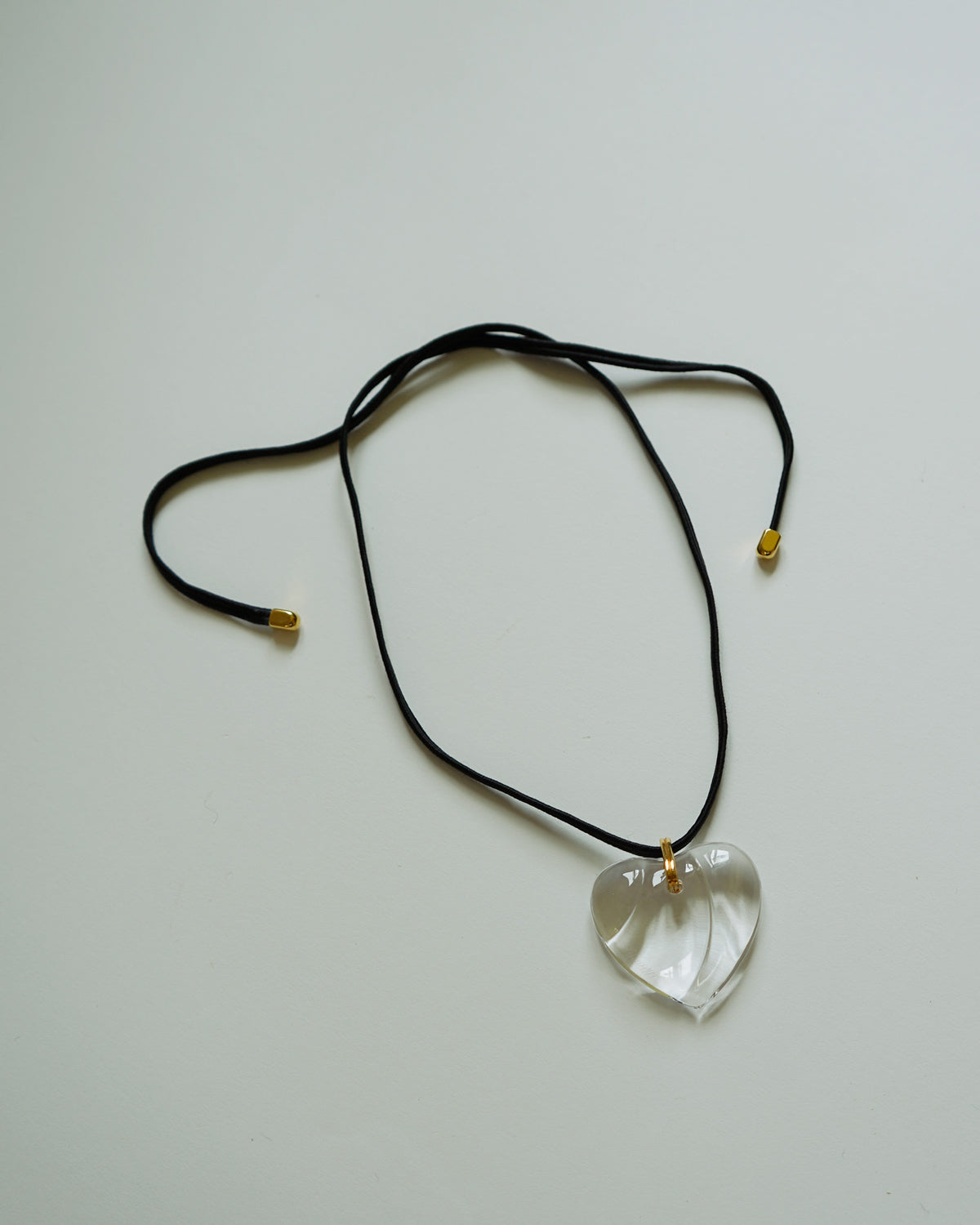 Chrystal Glass Clear Heart Necklace