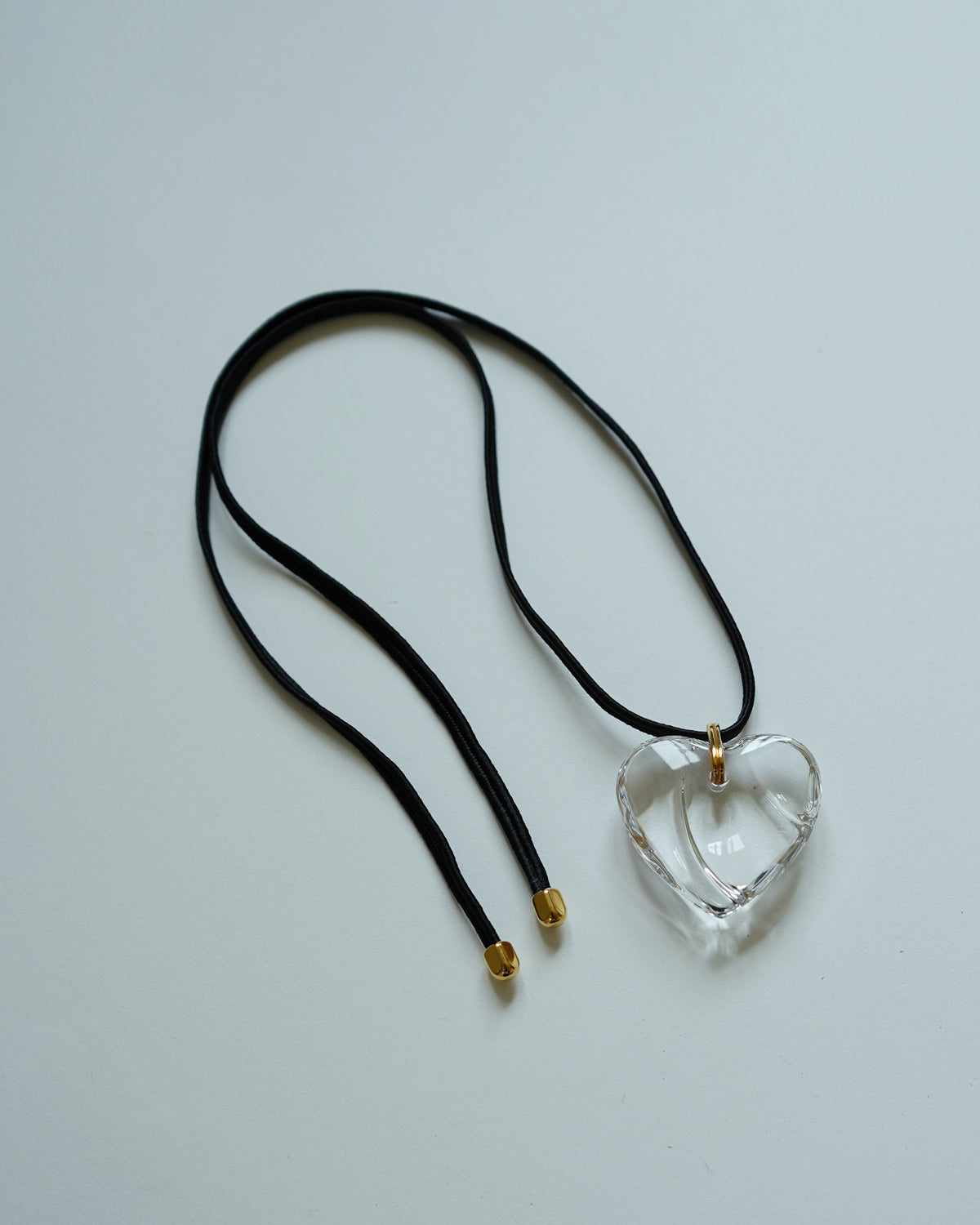 Chrystal Glass Clear Heart Necklace