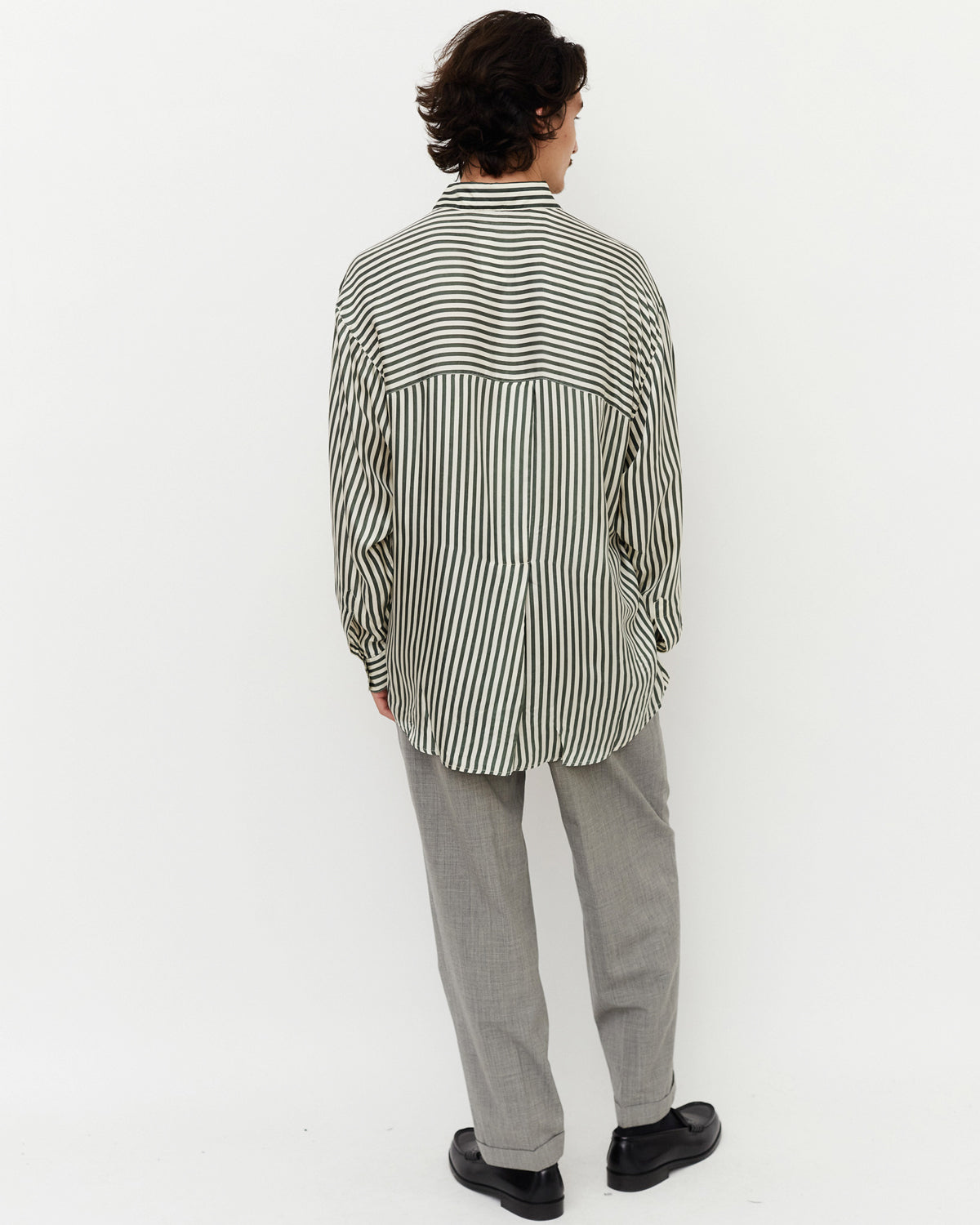 Stripe Silk Shirt / Green