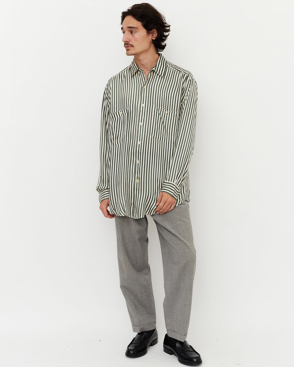 Stripe Silk Shirt / Green – Front General Store
