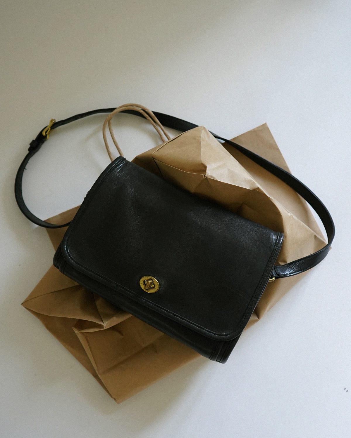 Black Leather Shoulder Bag