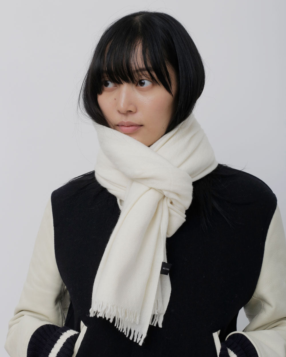Hudson Scarf Cotton Wool / White