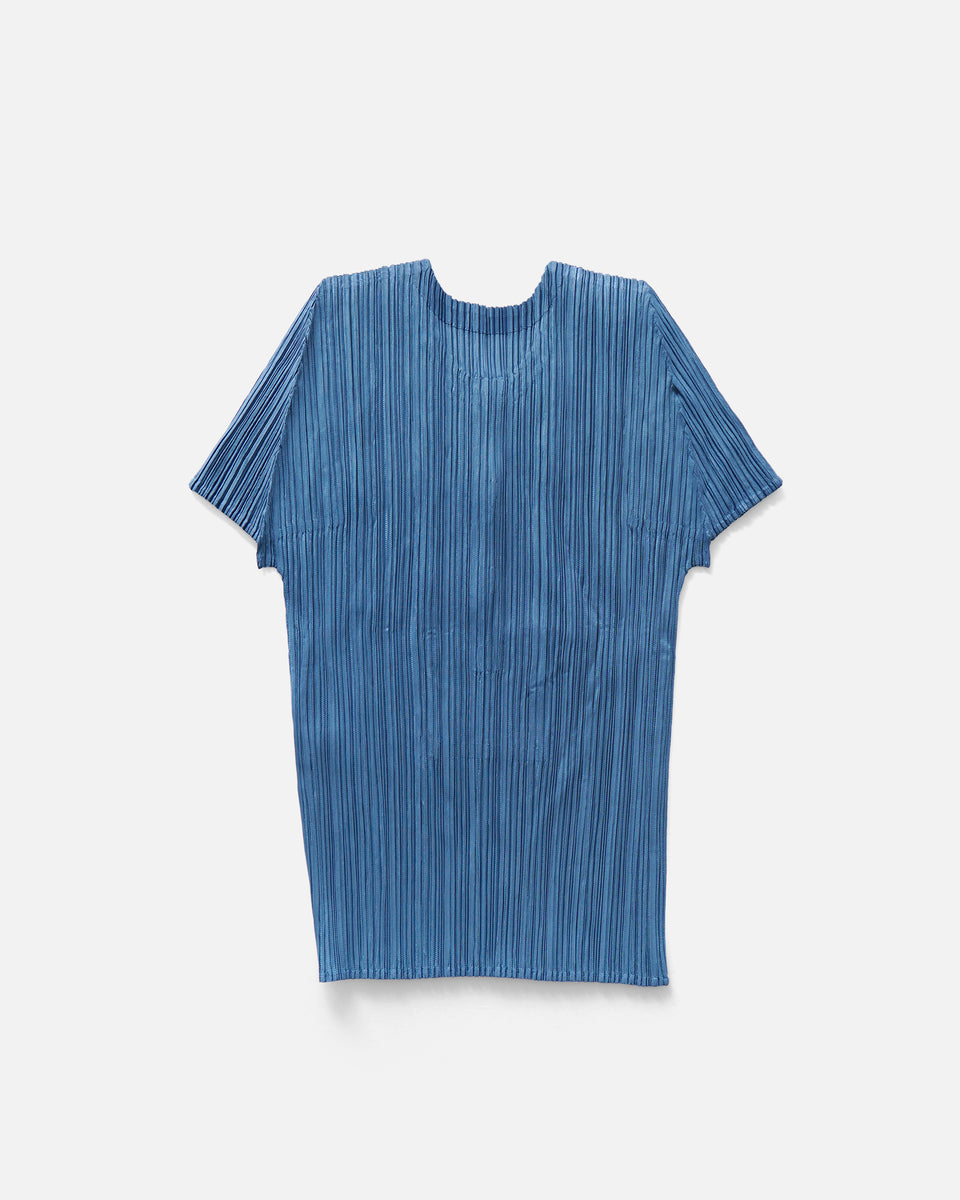 Issey Miyake Pleats Please Henry Neck S/S Pleated Top Made in
