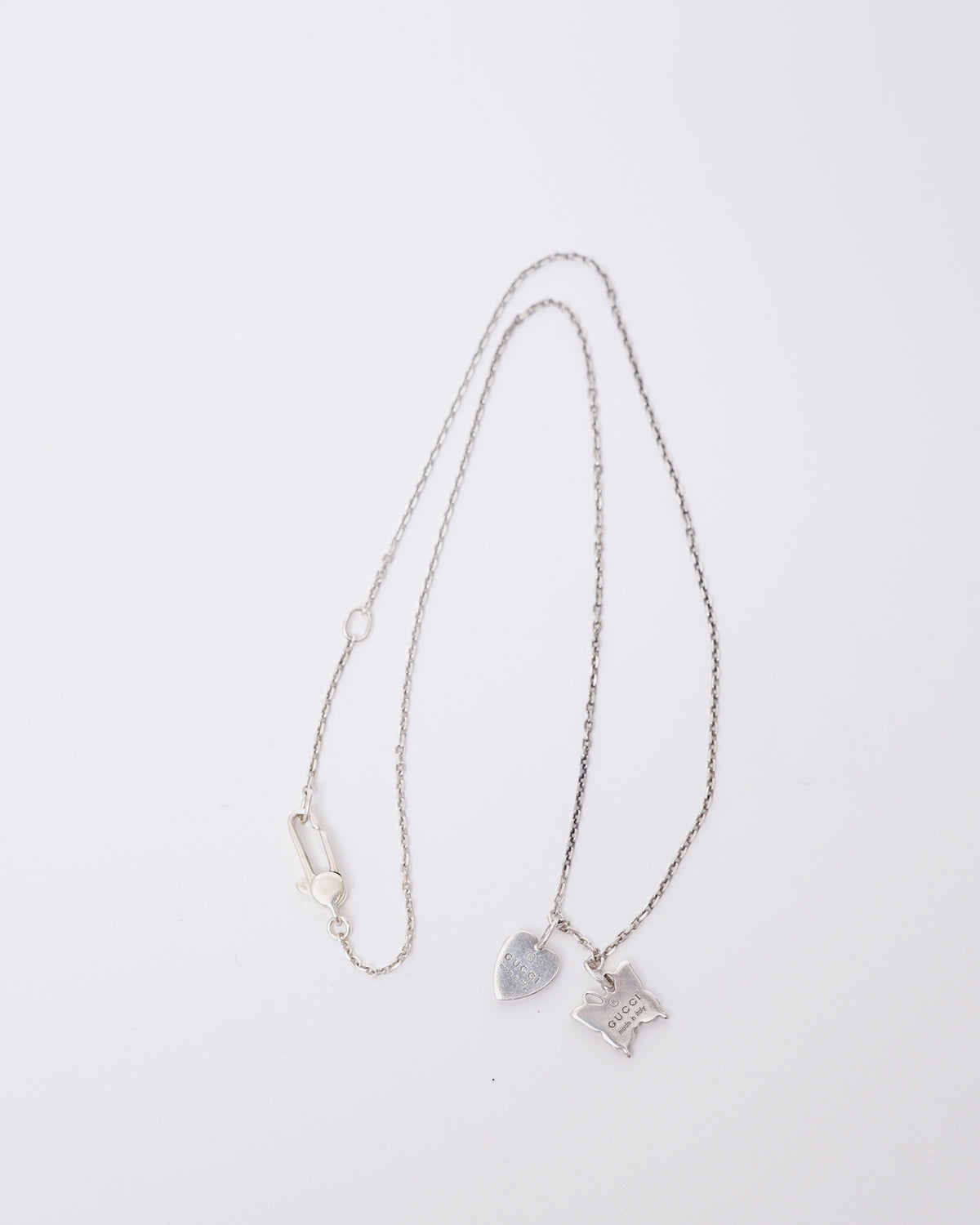 Silver Butterfly & Heart Necklace