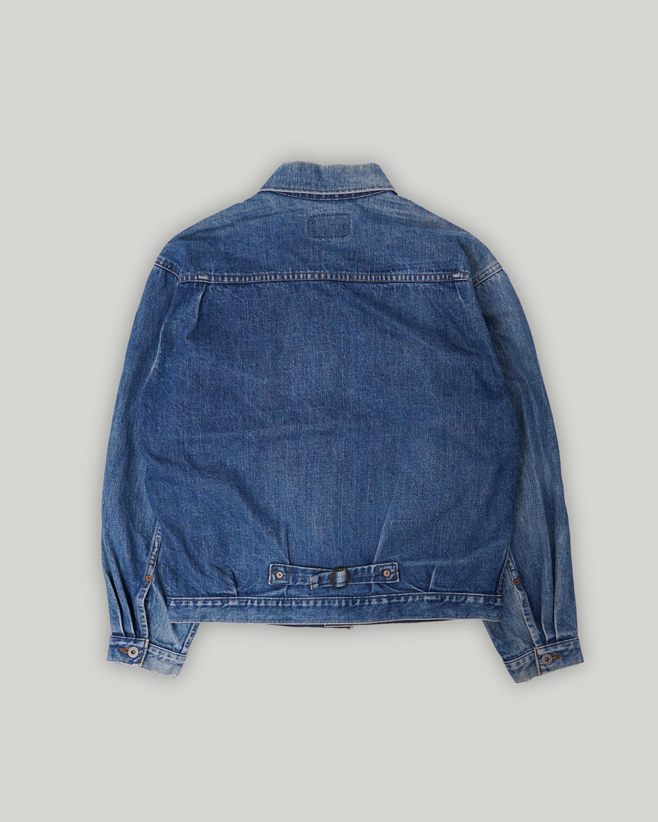 LOT 614 DENIM JACKET 38サイズ Women's Oversized Denim Jacket Distressed Lapel Collar