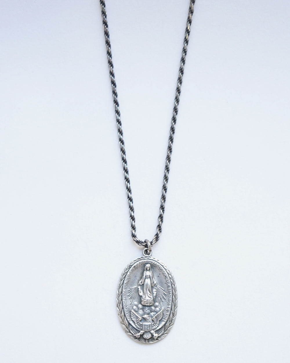 Silver Religious Charm Necklace