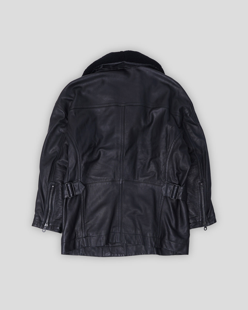 Boa Collar Detachable Leather Jacket – Front General Store