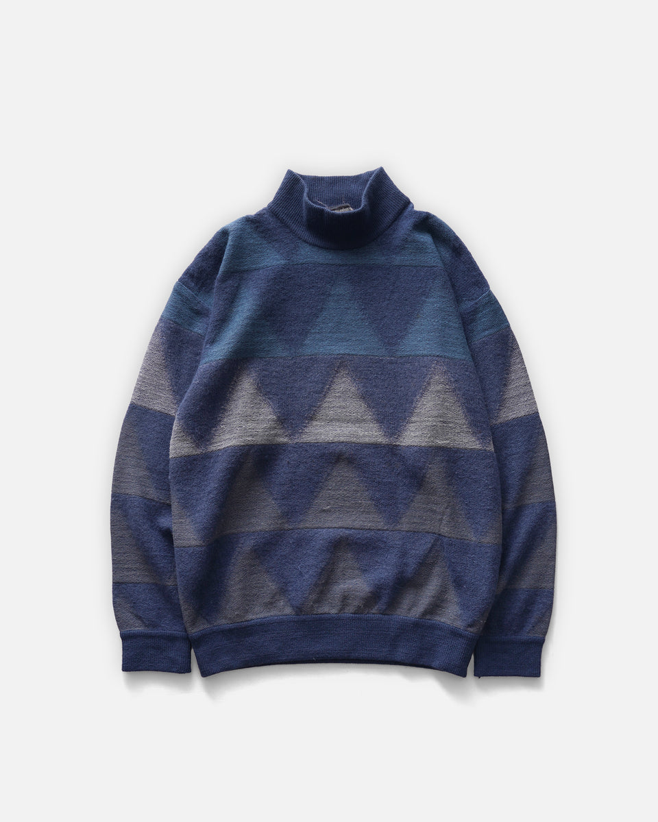 ISSEY MIYAKE Brush Tag Mock Neck Sweater Made in Japan – Front