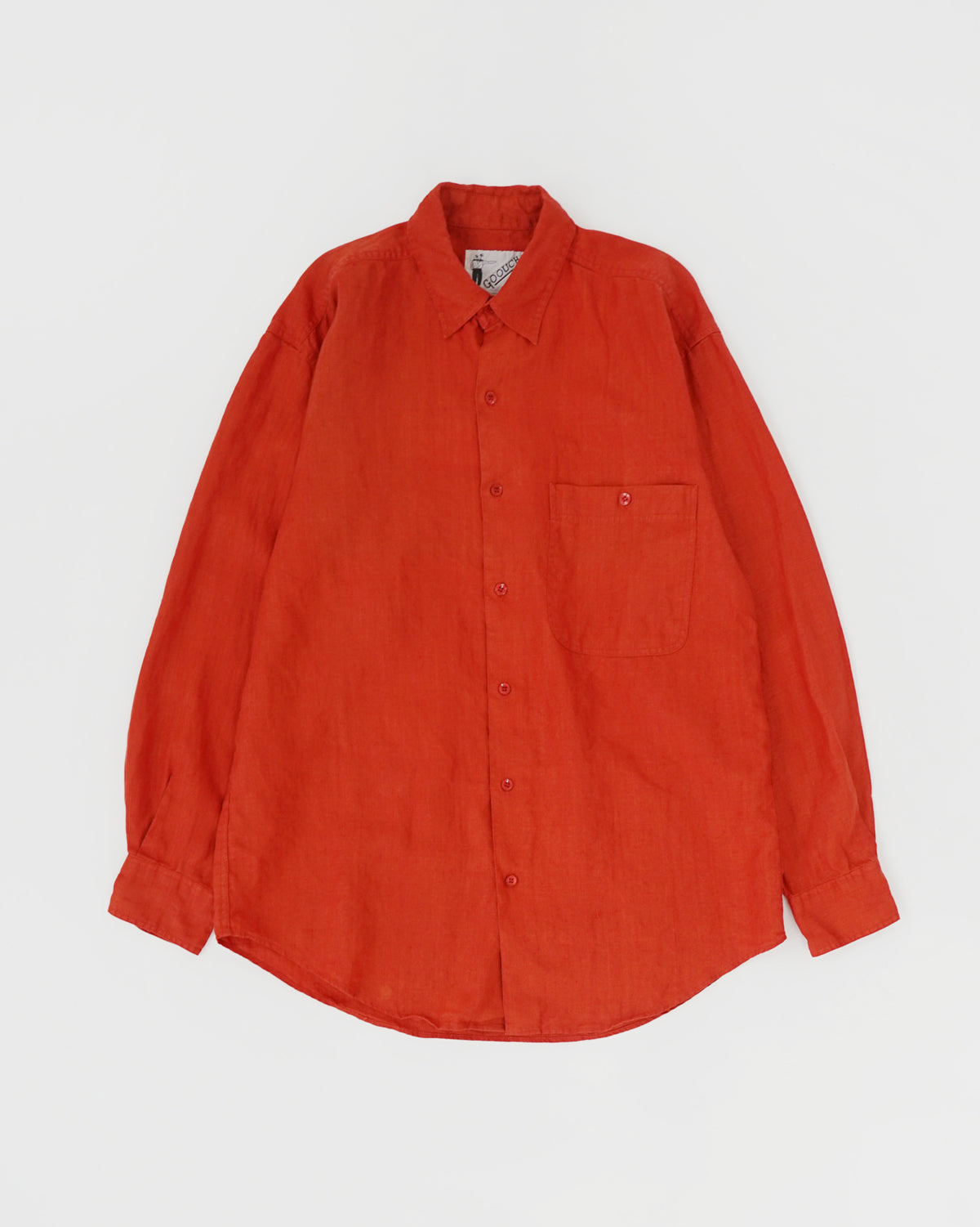 Washed Linen L/S Shirt / Orange