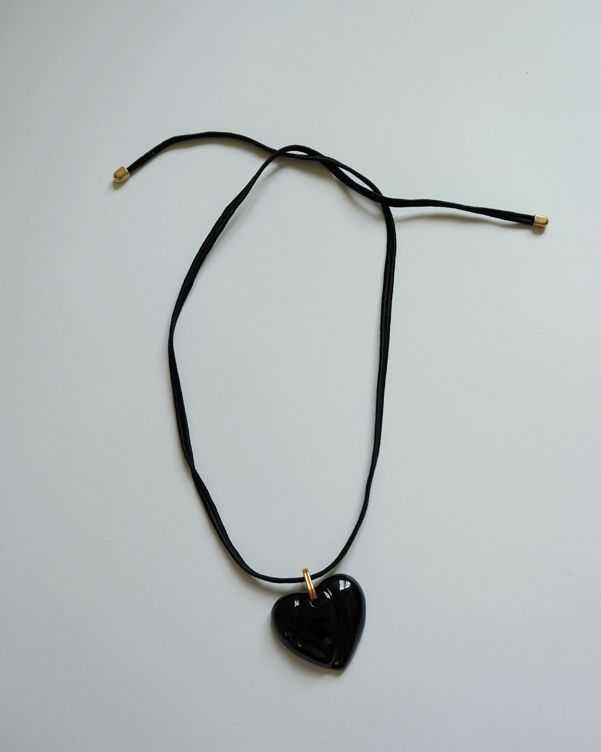 Chrystal Glass Black Heart Necklace