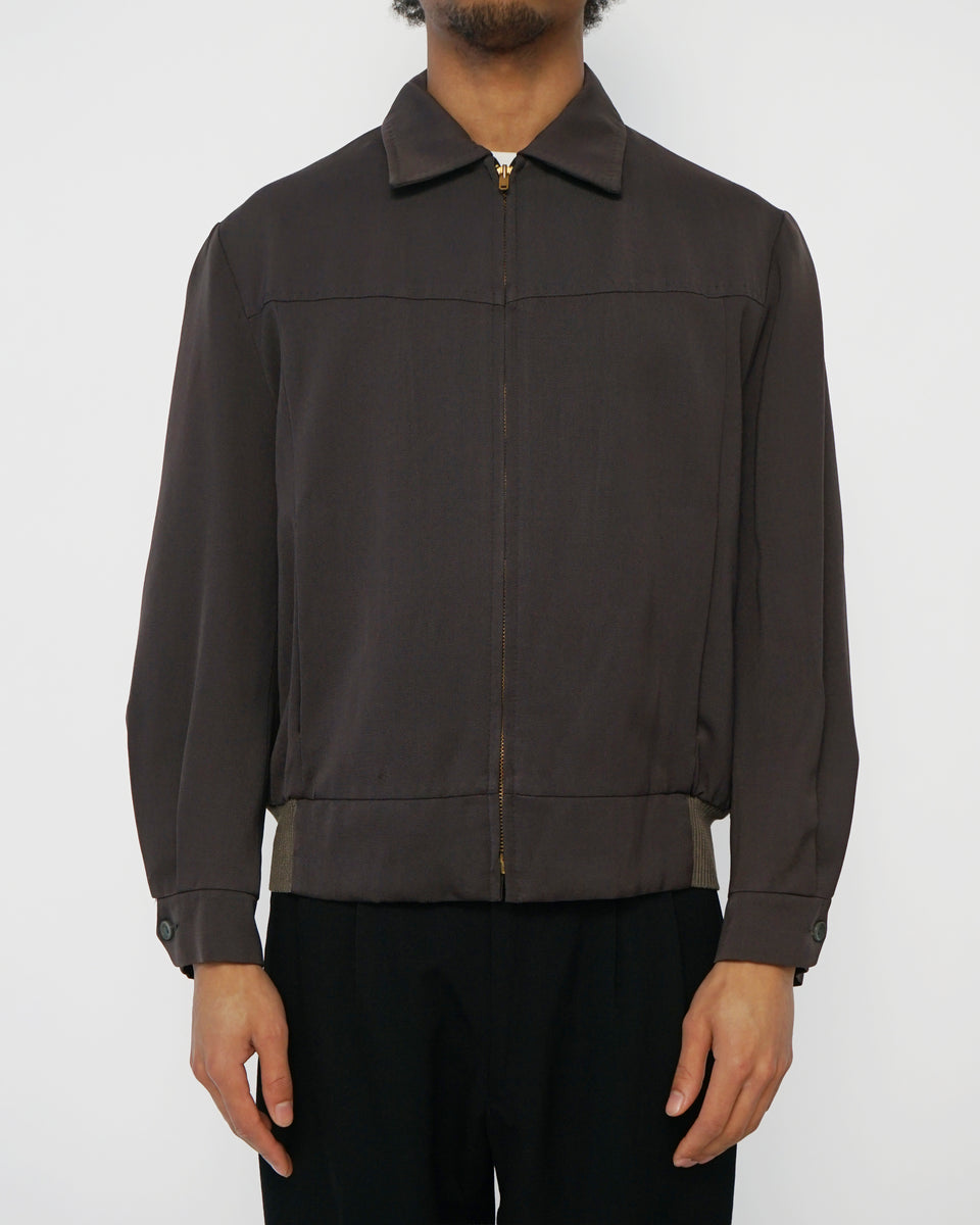 1950〜1960's Rayon Gabardine Jacket 1950's Rayon Gabardine Zip-Up Jacket – Front General Store