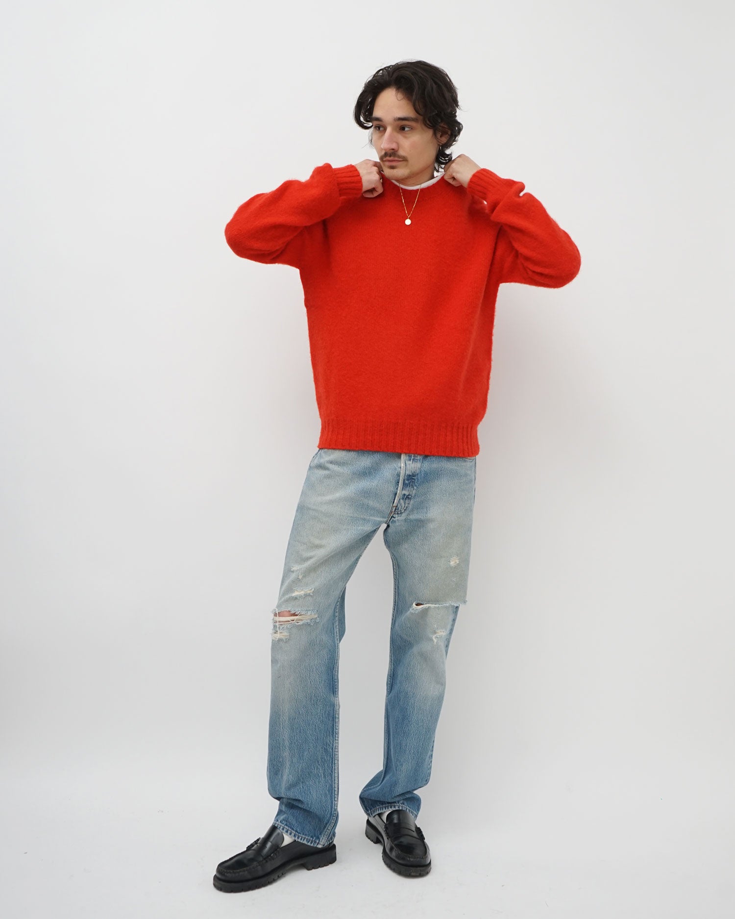 FGS Originals - Brushed Shetland Sweater Crew Neck / Red
