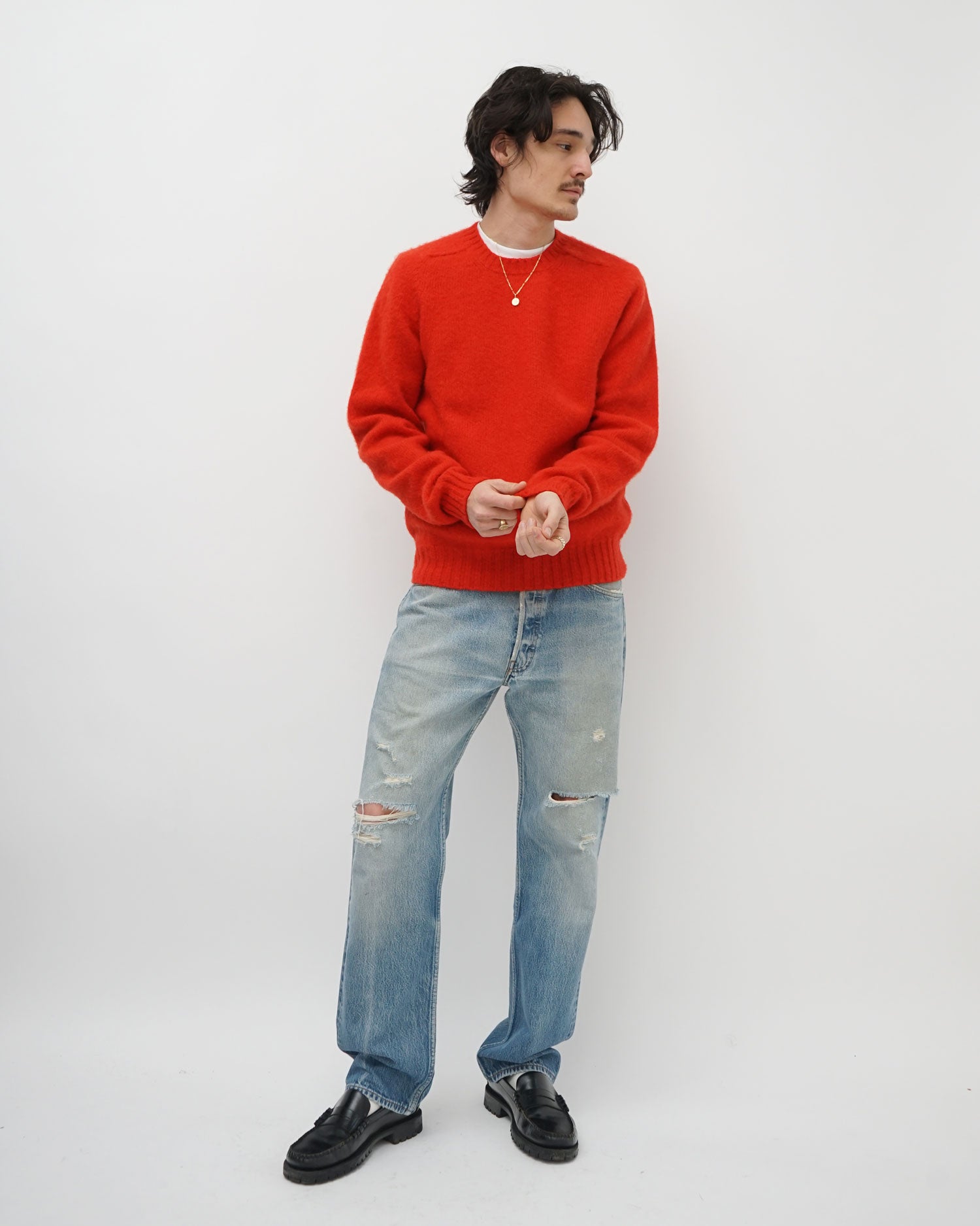 FGS Originals - Brushed Shetland Sweater Crew Neck / Red