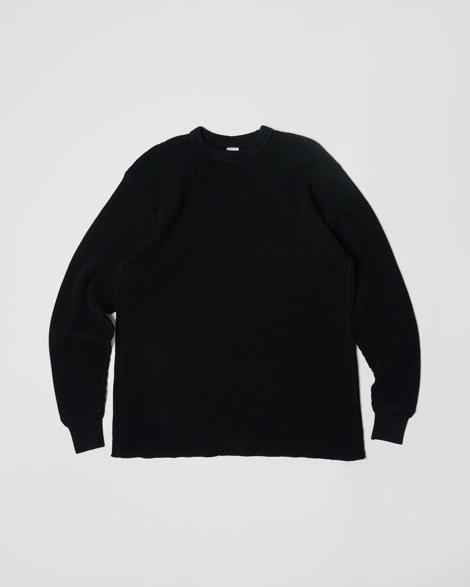 【即完売】THERMAL SHIRT BLACK feels. Thermal Crewneck L/S / Black – Front General Store