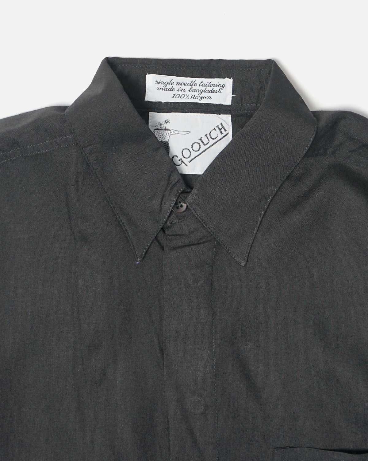 Front Fly Rayon Shirt / Black