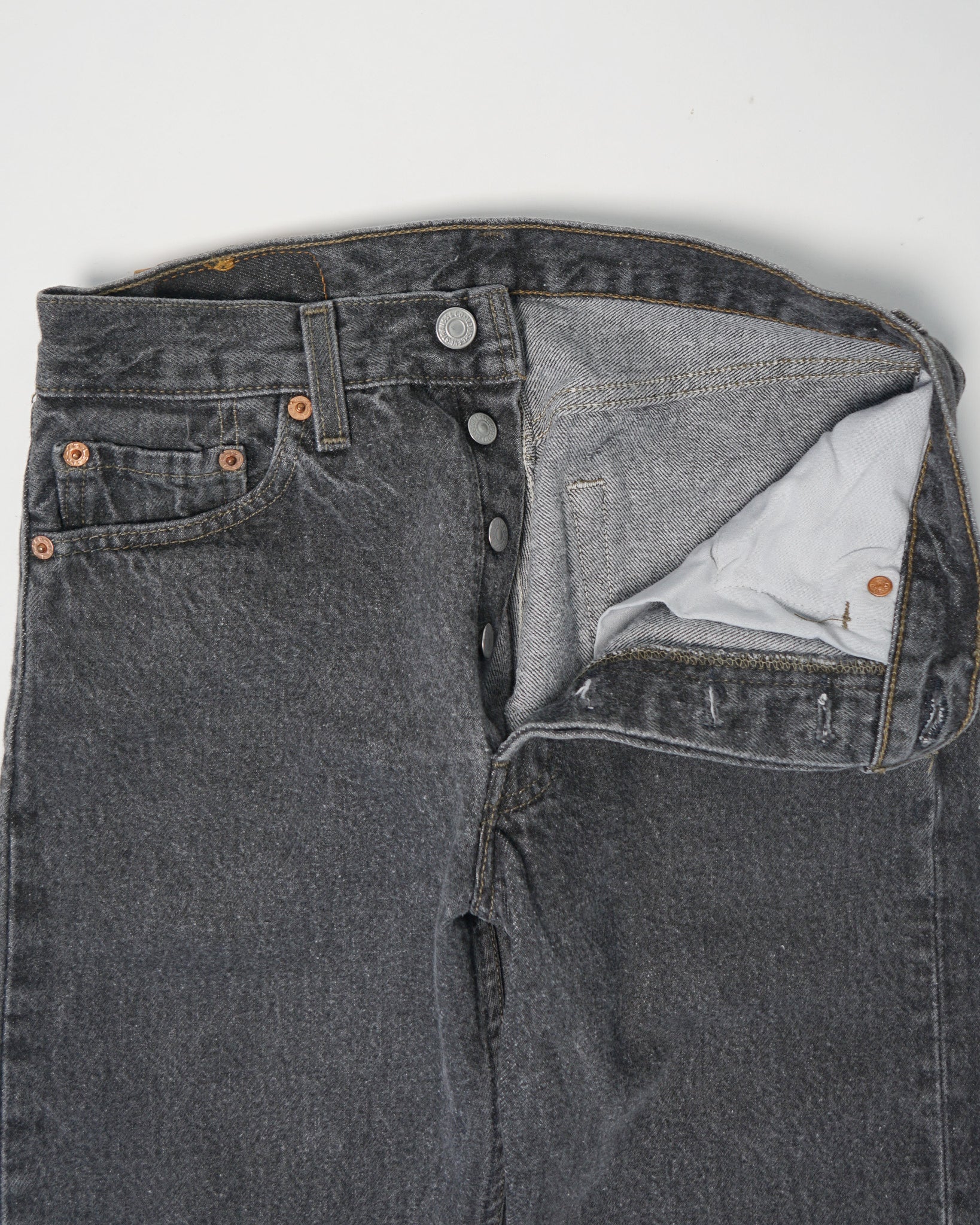 501 Straight Fit Black Wash Denim Pants