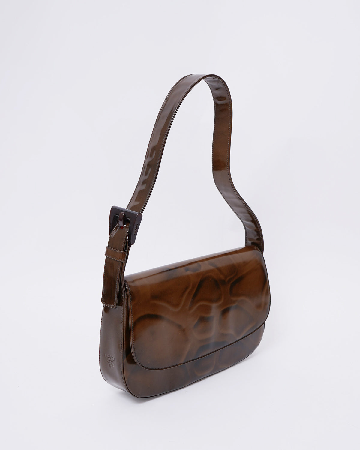 Patent Leather Giraffe Stamp Shoulder Bag