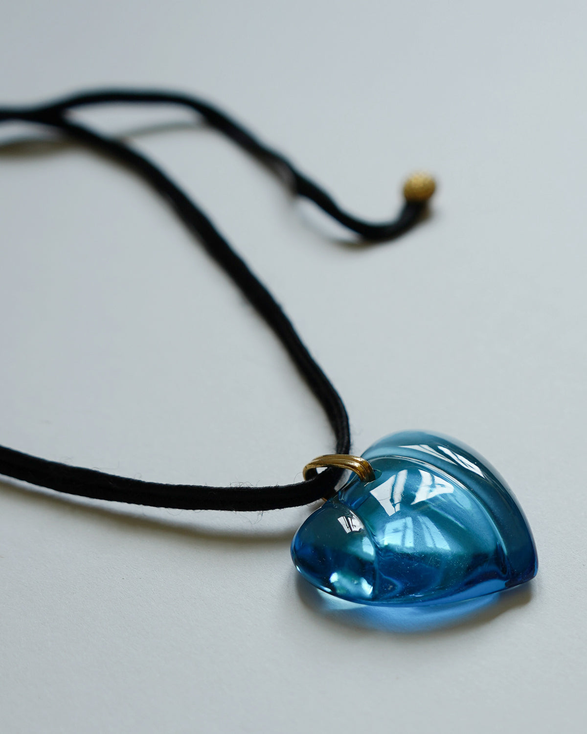Chrystal Glass Blue Heart Necklace
