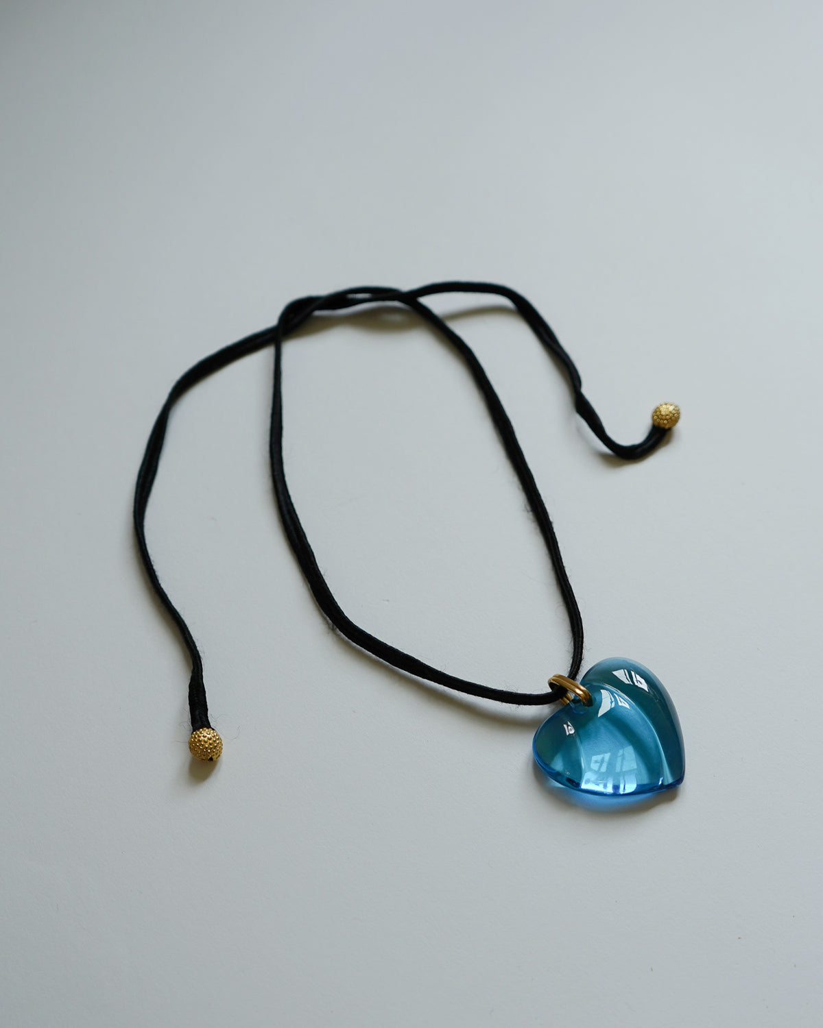 Chrystal Glass Blue Heart Necklace