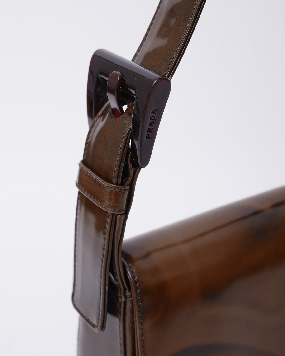 Patent Leather Giraffe Stamp Shoulder Bag