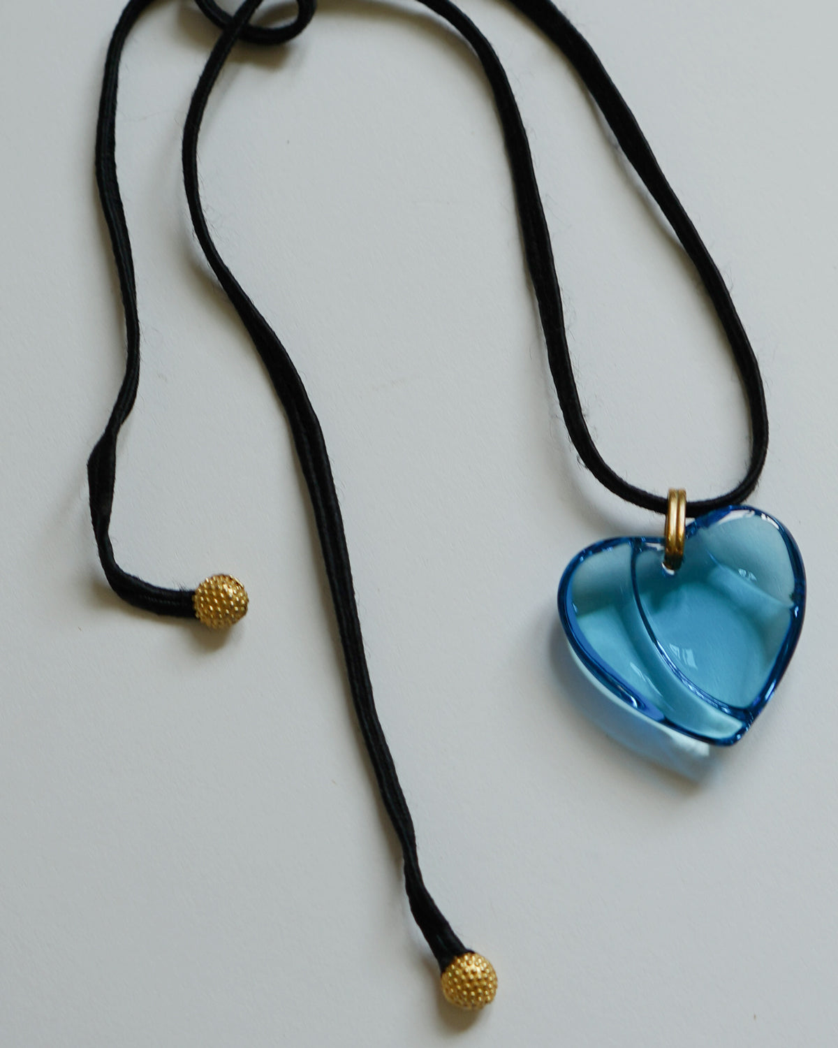 Chrystal Glass Blue Heart Necklace