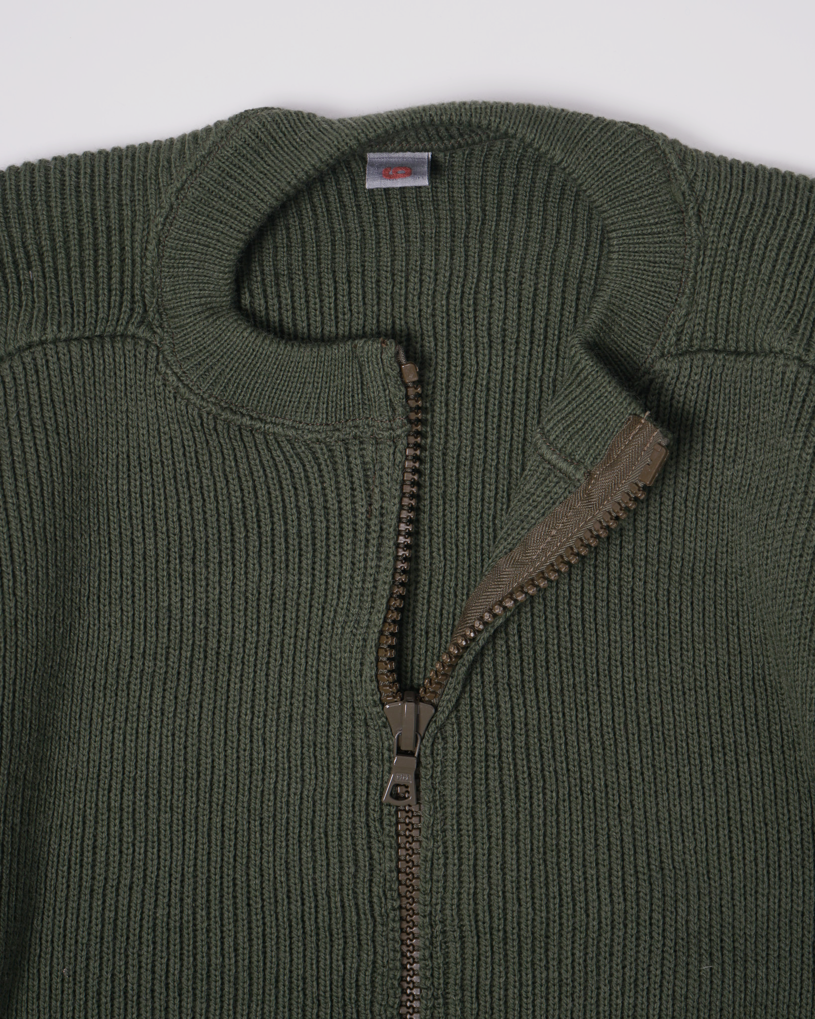 Wool Rib Zip-up Cardigan