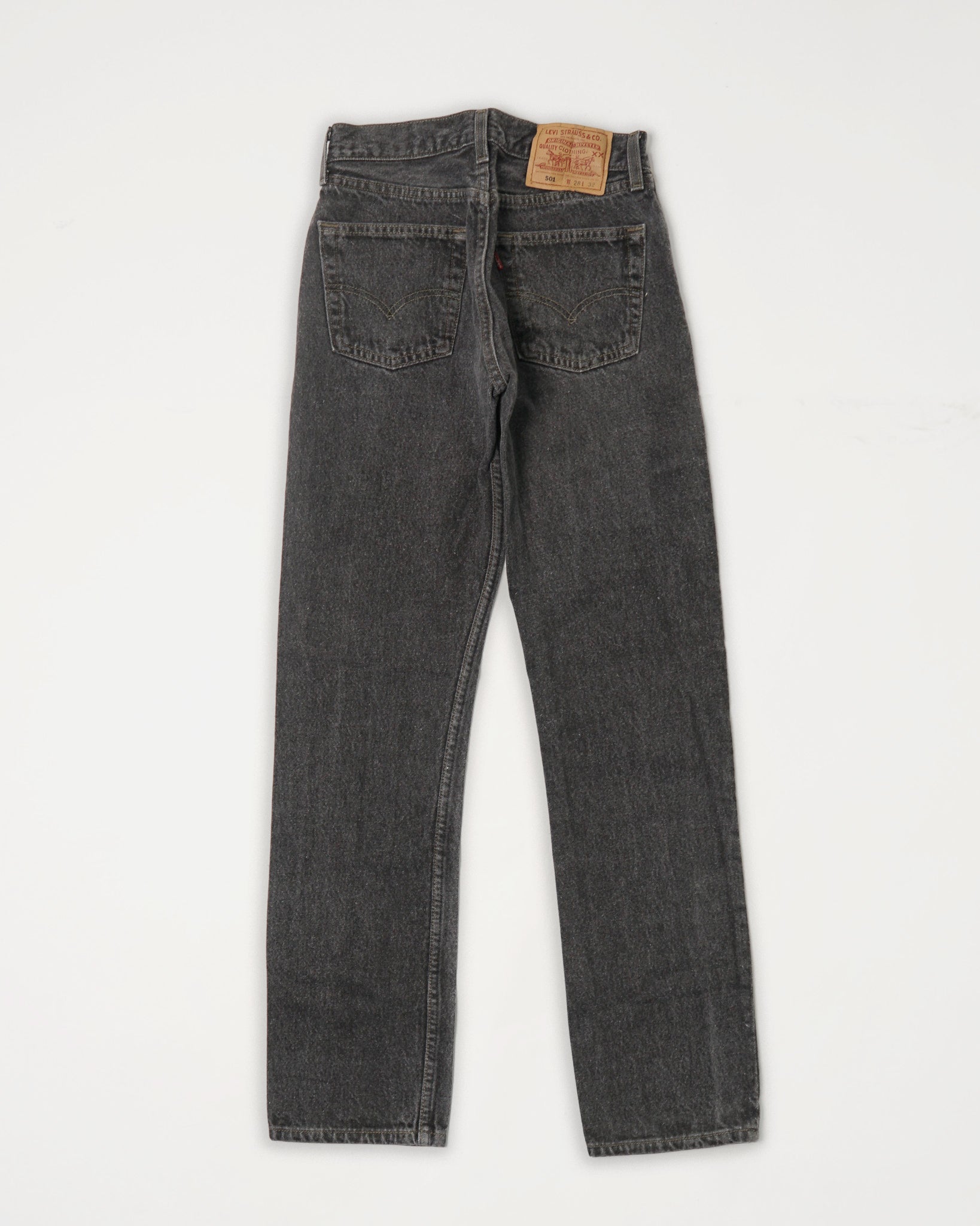 501 Straight Fit Black Wash Denim Pants