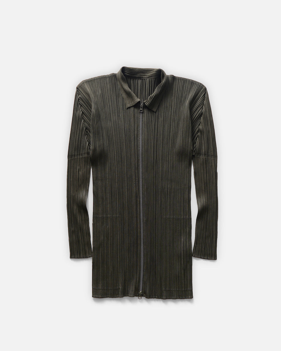 Pleats Please ISSEY MIYAKE Zip-Up L/S Jacket Made in Japan – Front