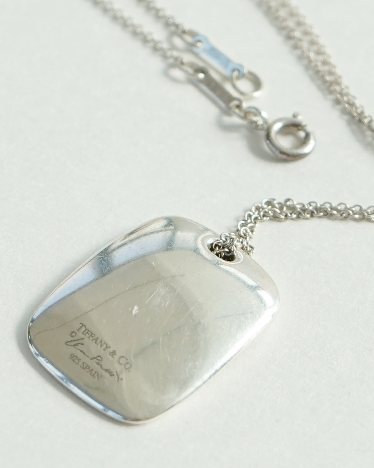 Silver Concave ID Necklace