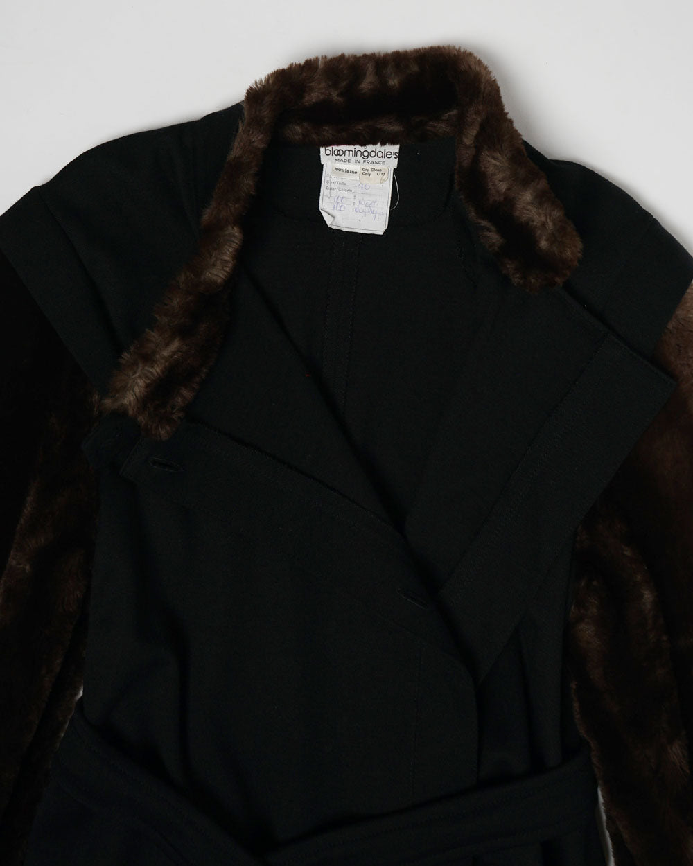 Nos Faux Fur Sleeve Wool Coat