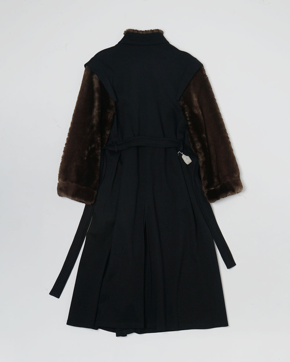Nos Faux Fur Sleeve Wool Coat