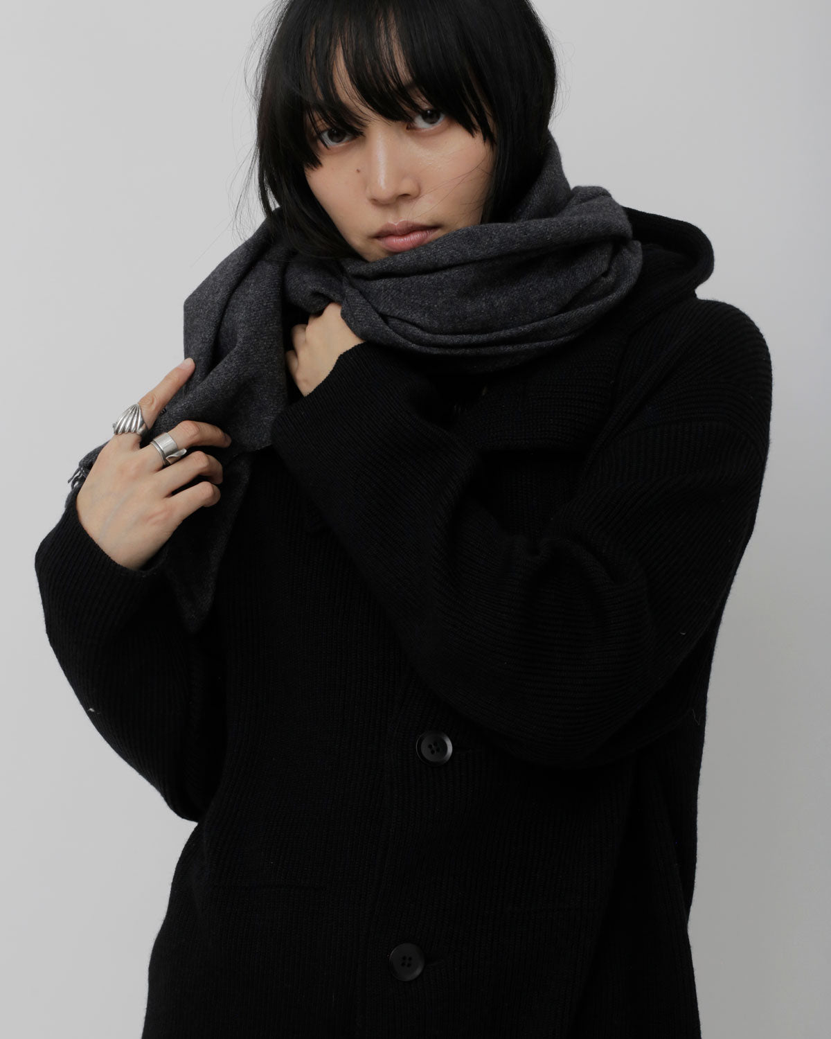 Hudson Scarf Cotton Wool / Gray