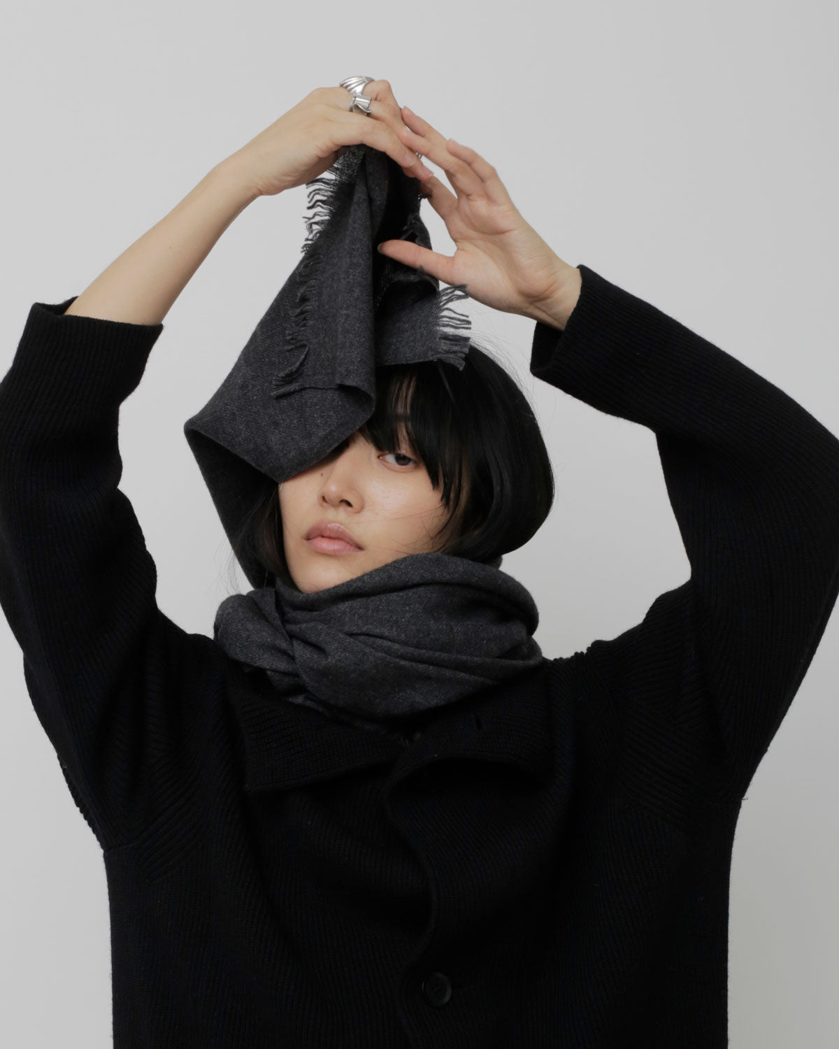 Hudson Scarf Cotton Wool / Gray