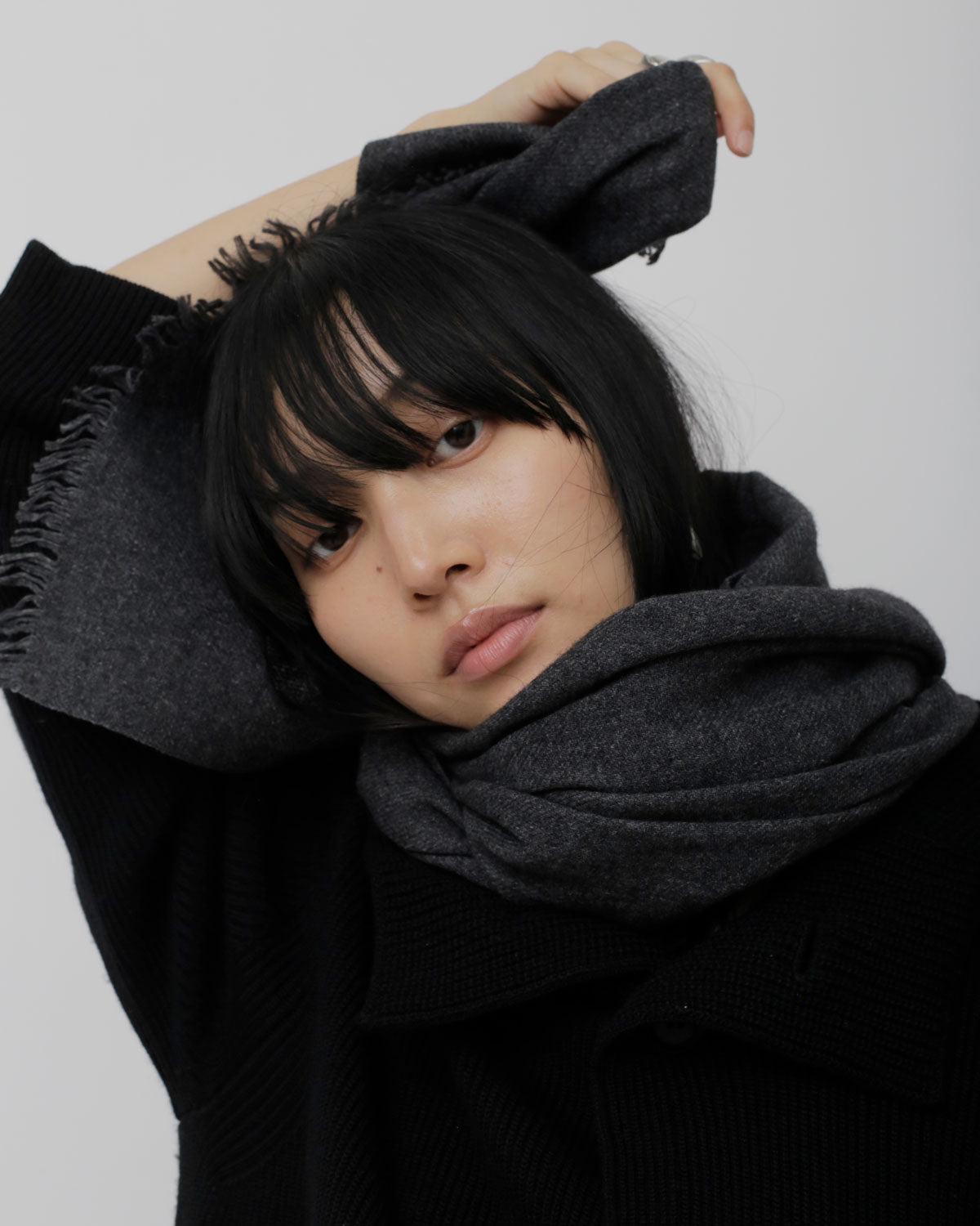 Hudson Scarf Cotton Wool / Gray