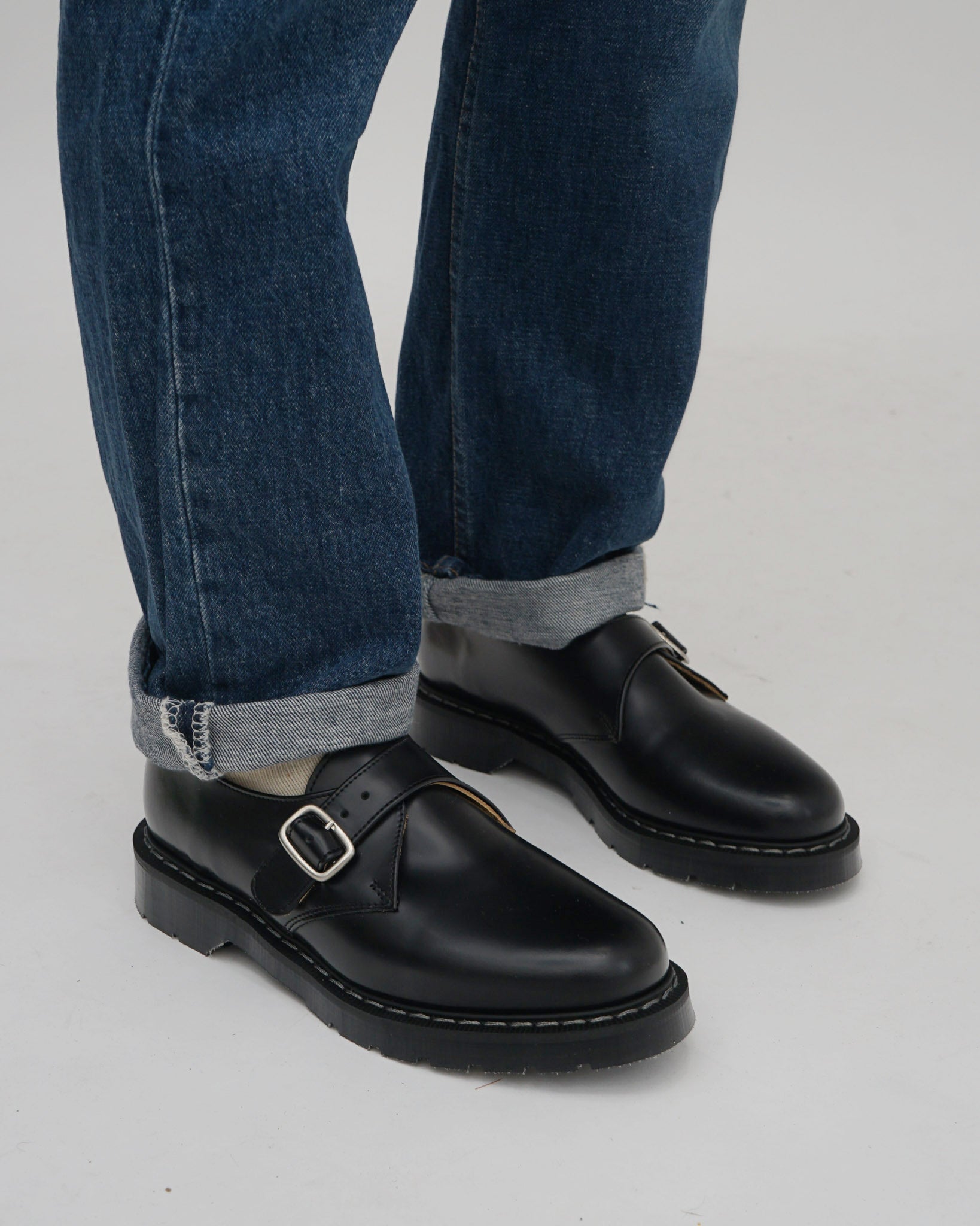 Hi-Shine Single Buckle Monk Shoe Black