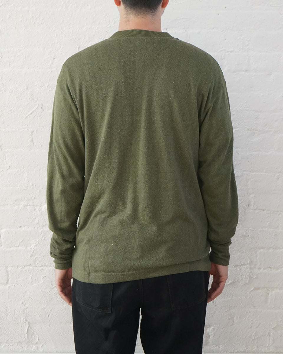 Silk Nep Henry Neck L/S / Green – Front General Store