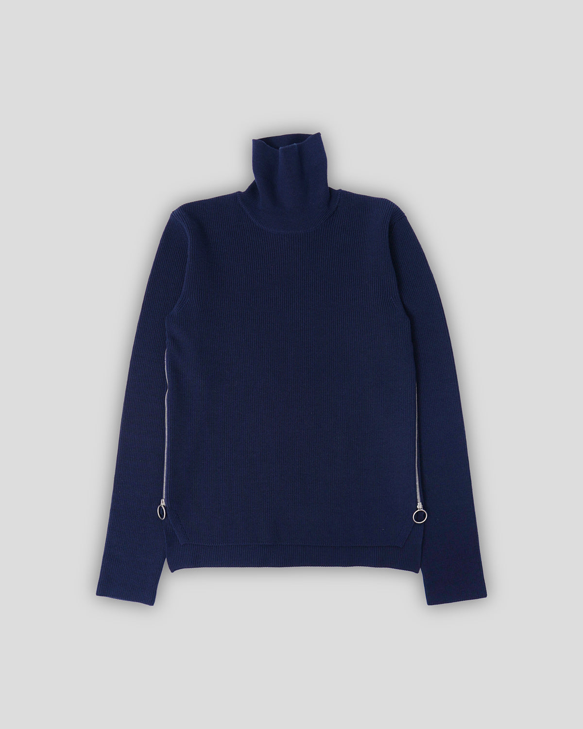 Side Zip Turtleneck Sweater