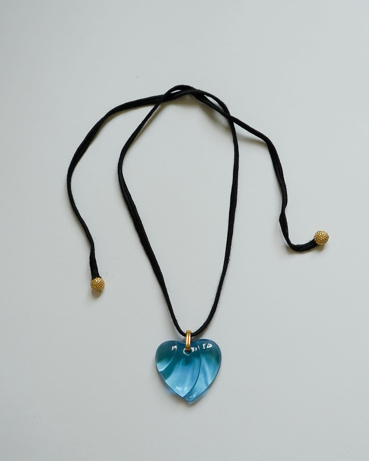 Chrystal Glass Blue Heart Necklace